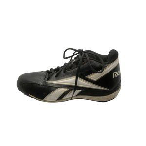Reebok Mens Black NFL Leather Lace Up Low Top Round Toe Football Cleats Size 9